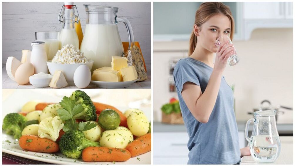 Diet for gout flares - water, dairy products, boiled vegetables