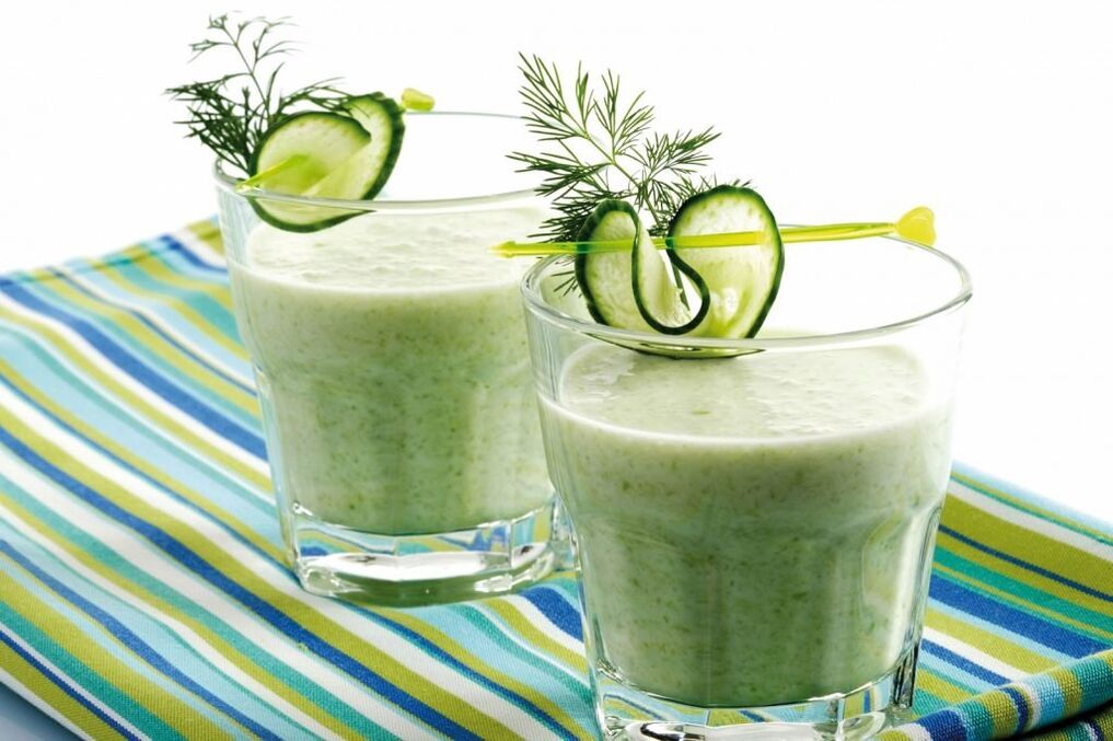 Kefir cucumber smoothie for weight loss